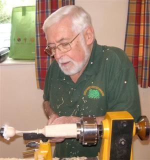 Norman shows us how a thin stem goblet is turned